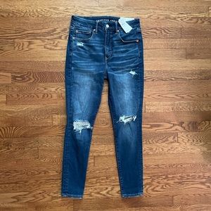 American Eagle super hi-rise ripped jeans